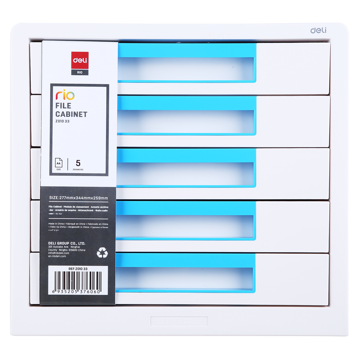 deli EZ01033 File Cabinet, 275*340*260mm, Blue - Image 2