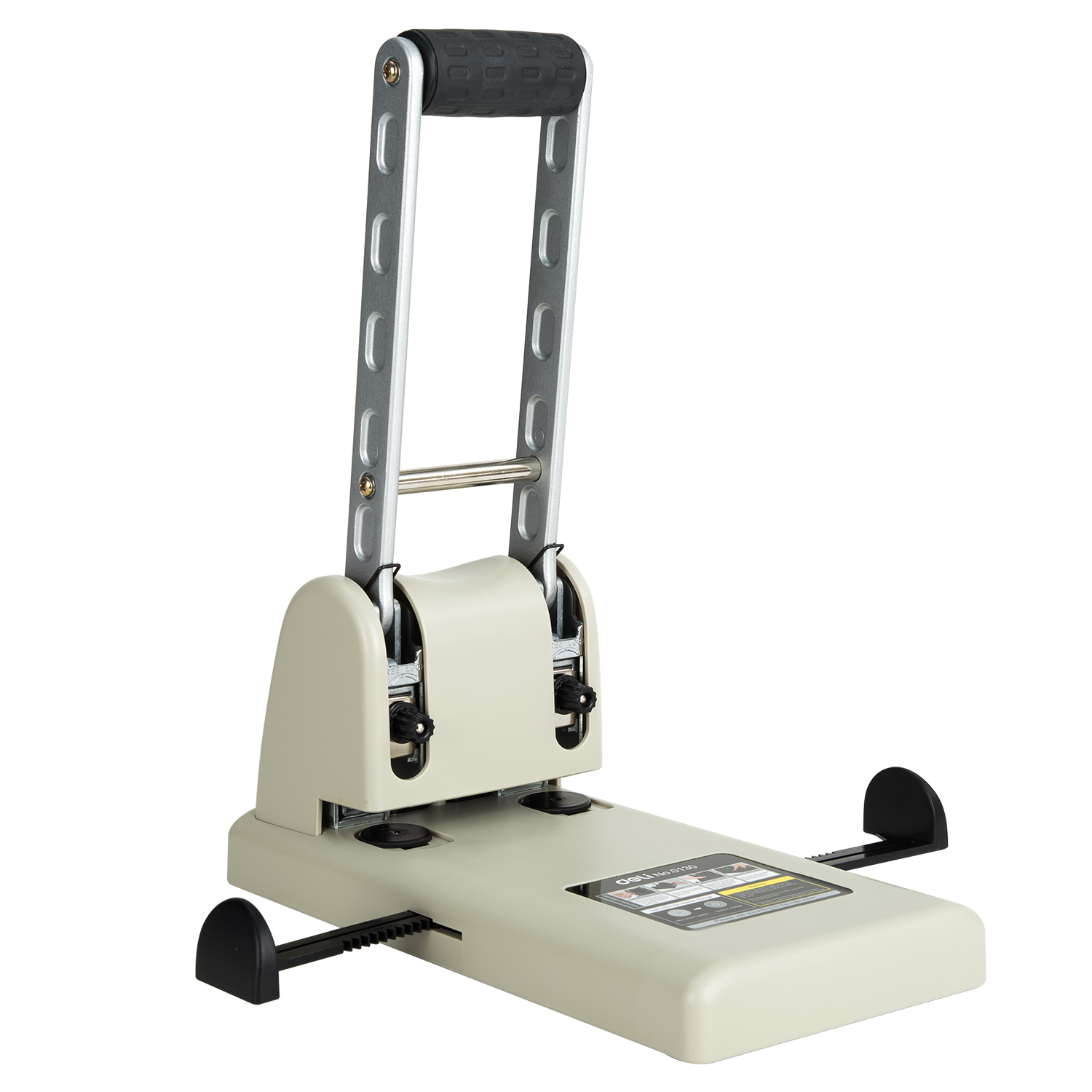 deli E0130 Heavy Duty Punch, 100 sheets,80mm,Φ6mm, White Ash - Image 2