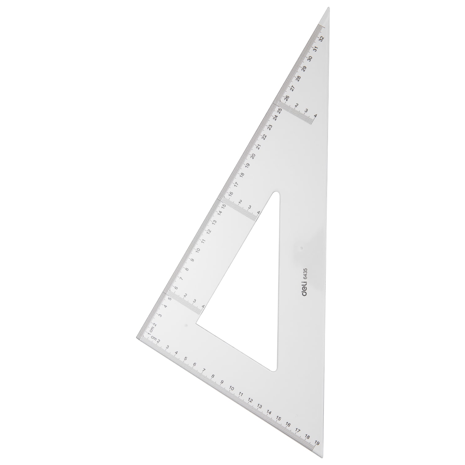 deli E6435 Set Square, 30cm & 33cm, Transparent - Image 2