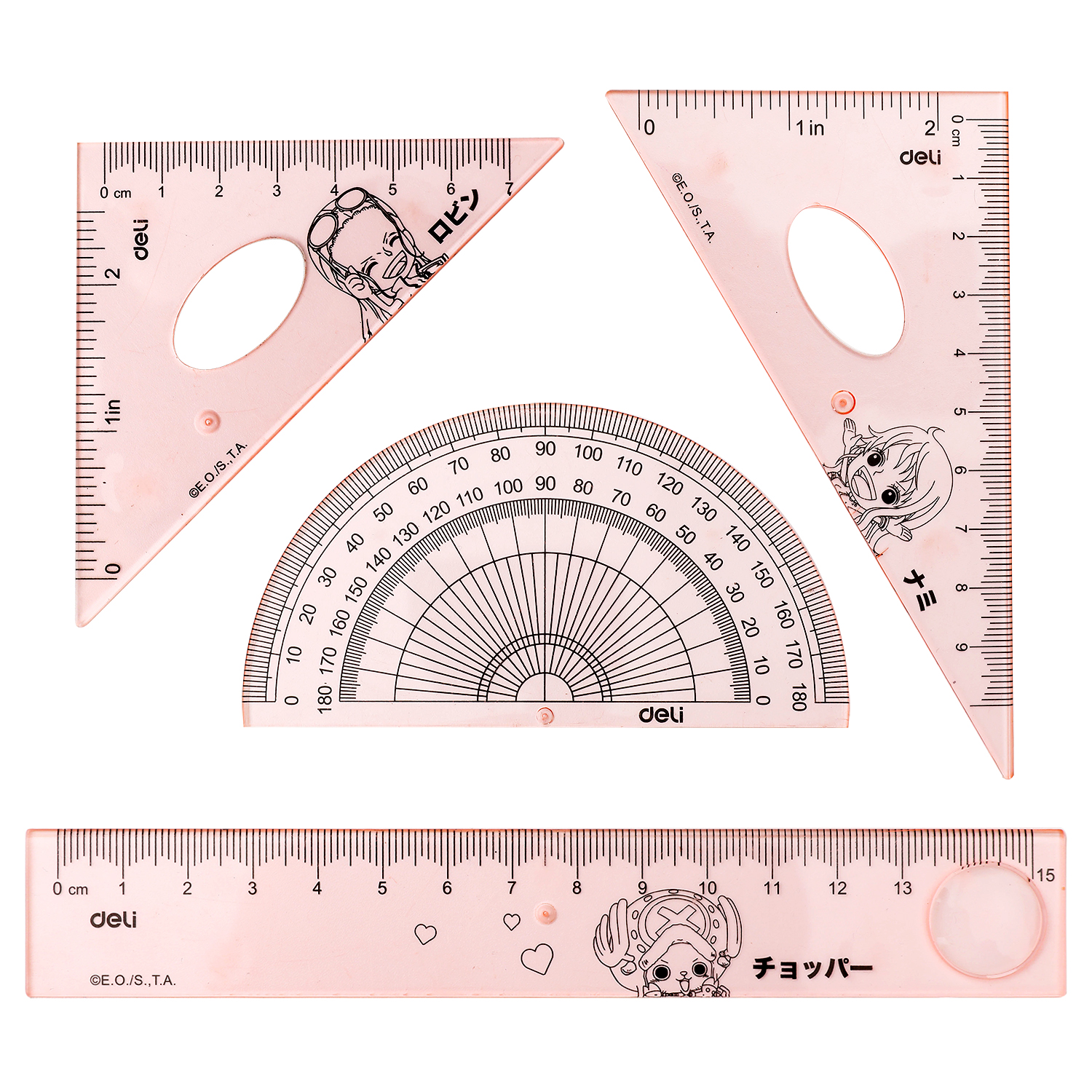 deli EH17 Drafting Set, Red, Blue - Style 1 - Image 2