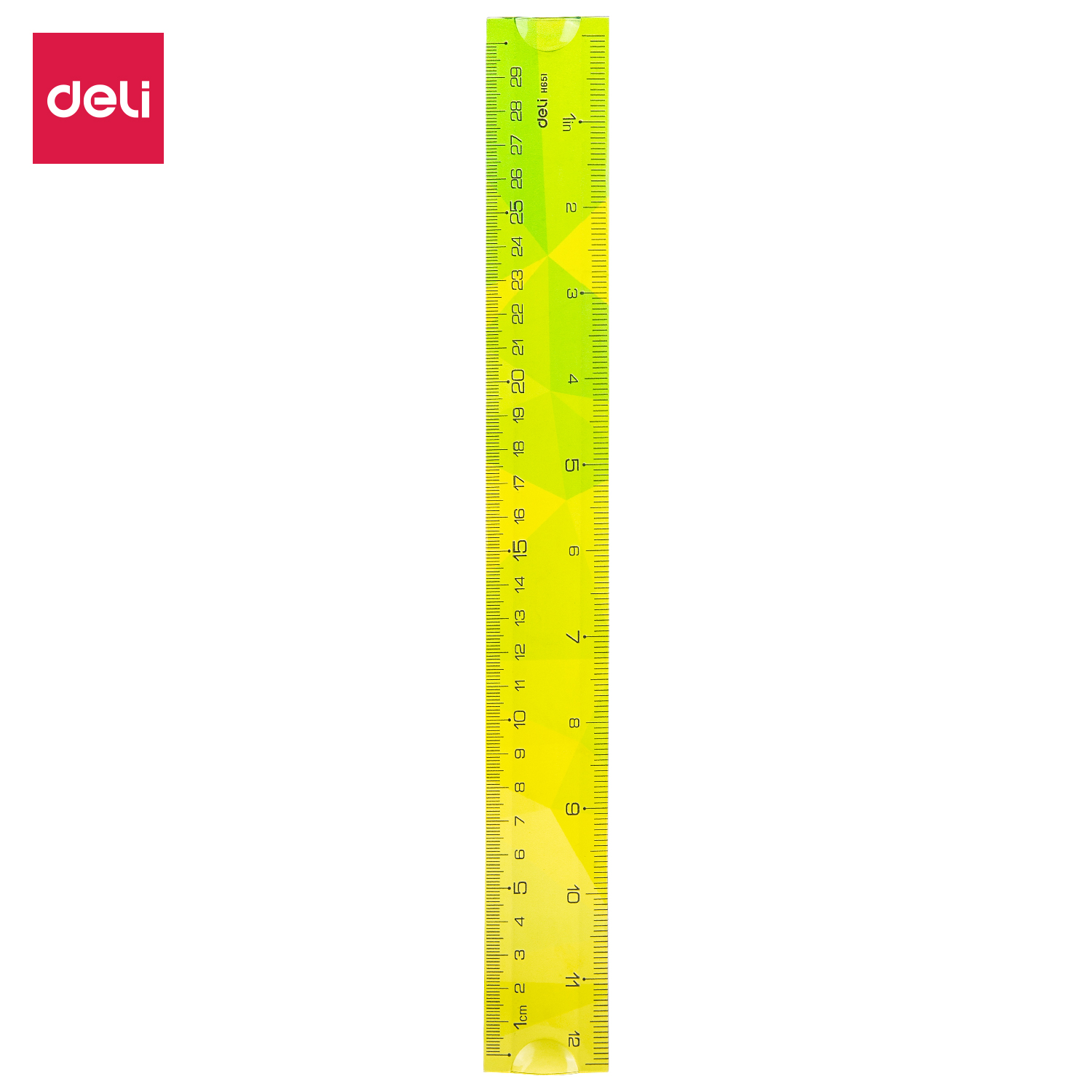 deli EH651 Ruler, 30 cm, 12 inch, Assorted Colors - Image 2