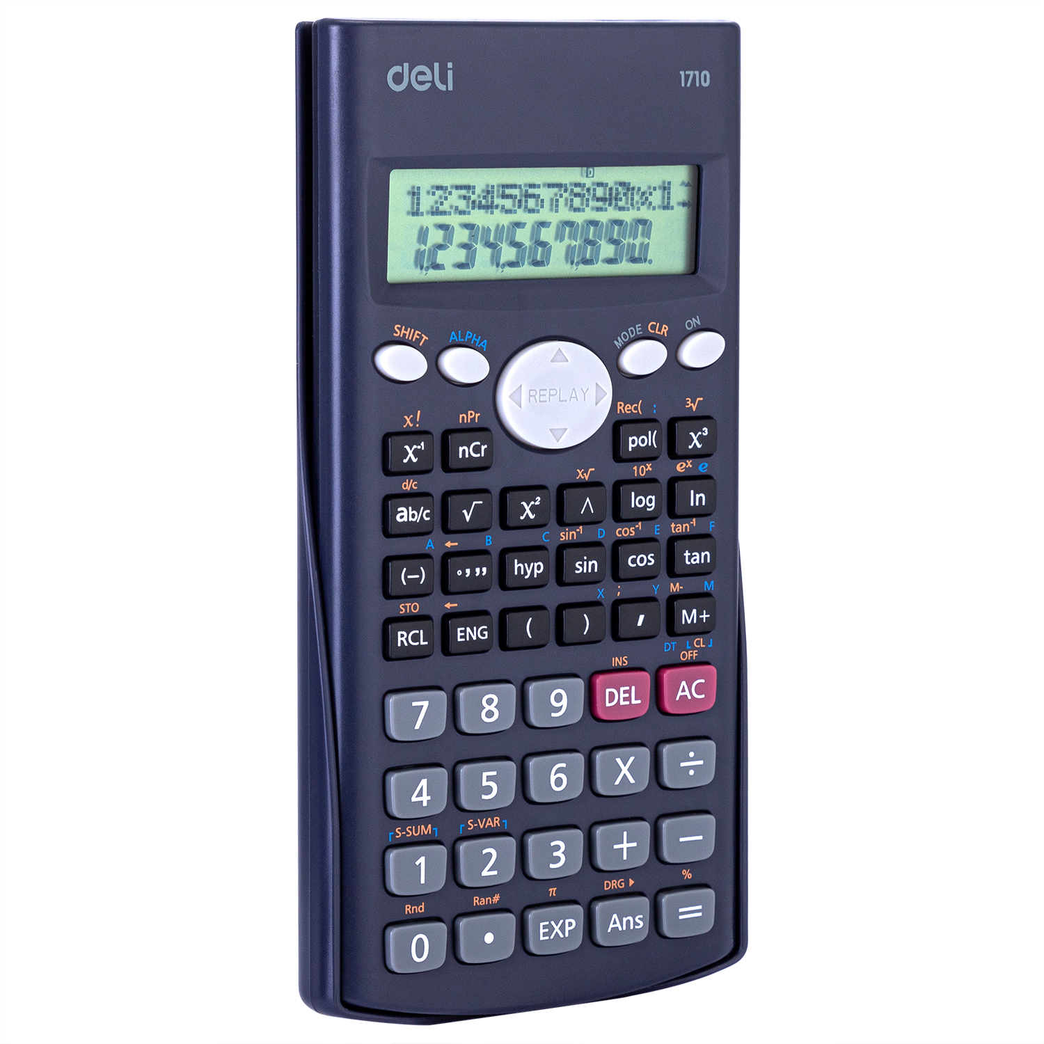 deli E1710 Scientific Calculator, 240F-two line display-10+2 digits, Dark Blue - Image 2