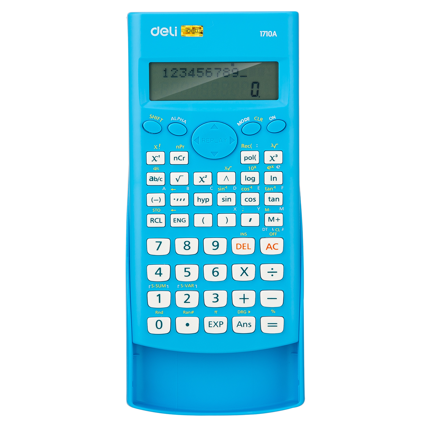 deli E1710A Scientific Calculator, 240F-two line display-10+2 digits, Blue - Image 2