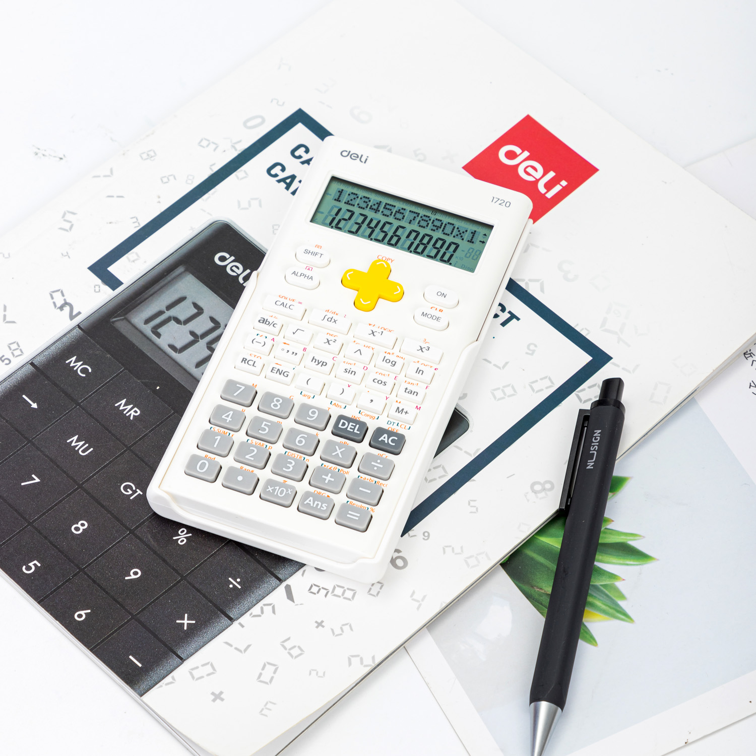 deli E1720 300F-Scientific Calculator, 300F-textbook display,English display, White - Image 2