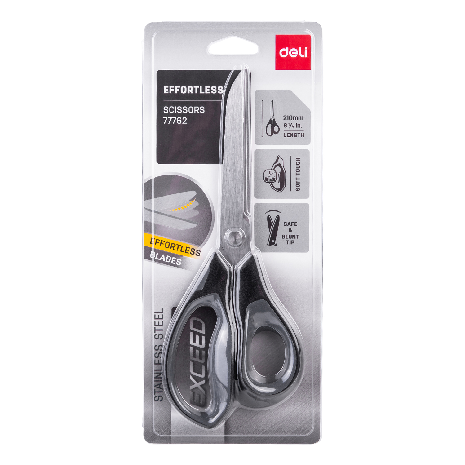 deli E77762 Scissors, 210mm, Grey - Image 2