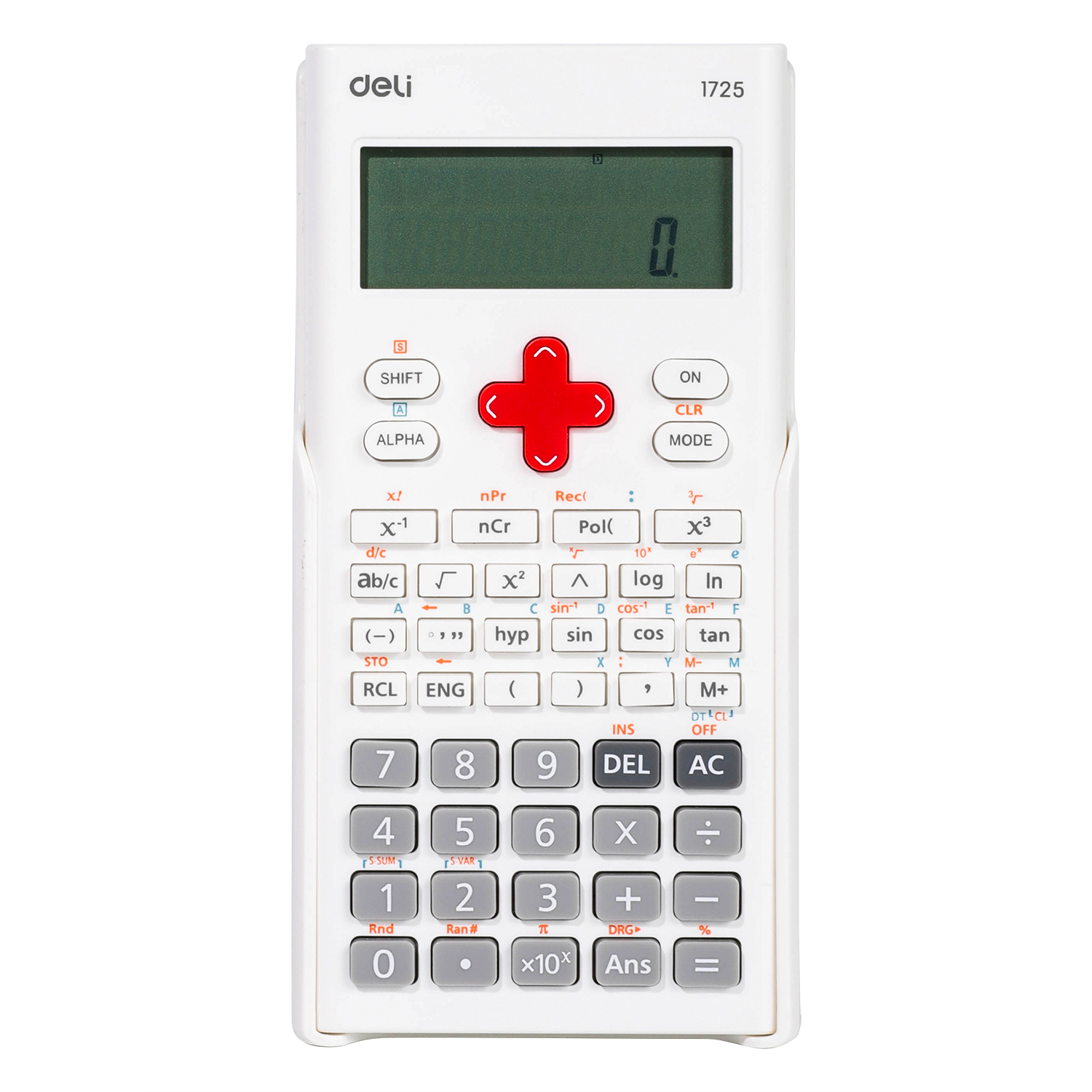 deli E1725 Scientific Calculator, 240F,10+2 digits, White - Image 2