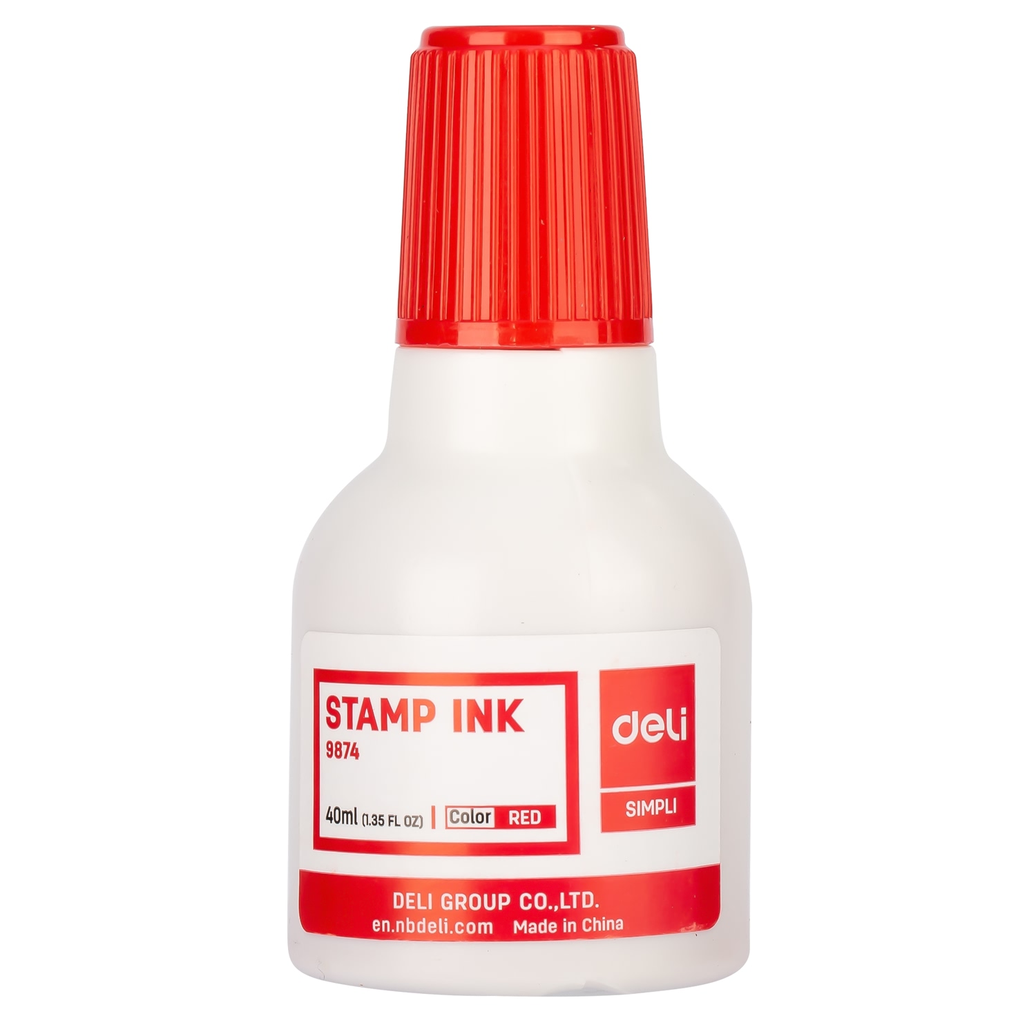 deli E9874 Stamp Ink, 40 ml ink, Red - Image 2