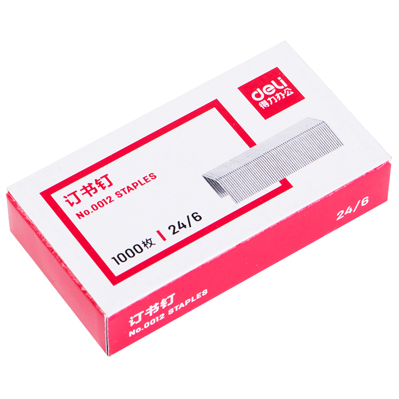 deli 0012 Staples, 1000PCS/box, Silver - Image 2