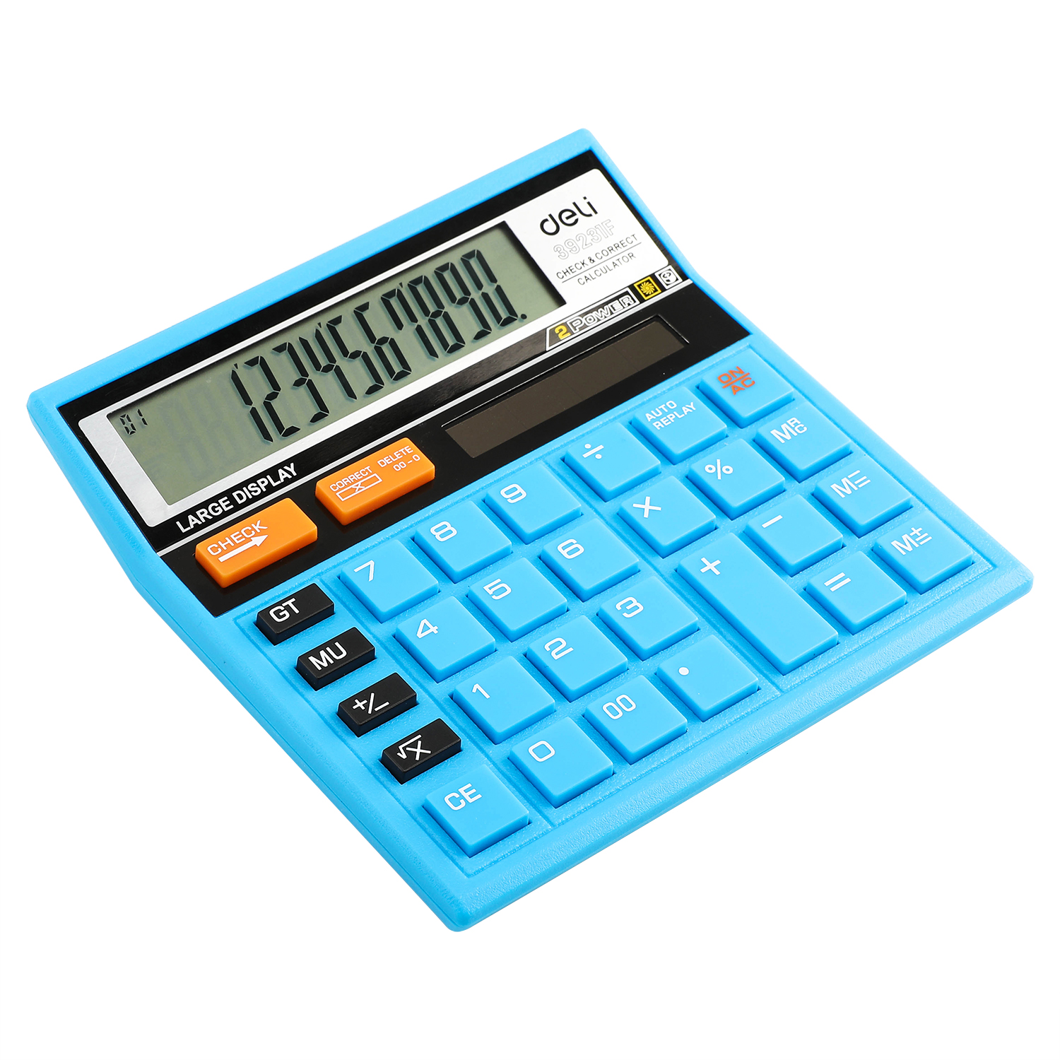 deli E39231F Calculator, Plastic-12 digits, 120 steps check, Blue - Image 2