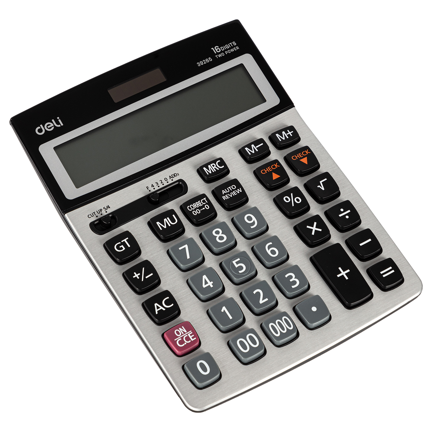 deli E39265 Desktop Calculator, Metal-16 digits, 120 steps check, Silver - Image 2