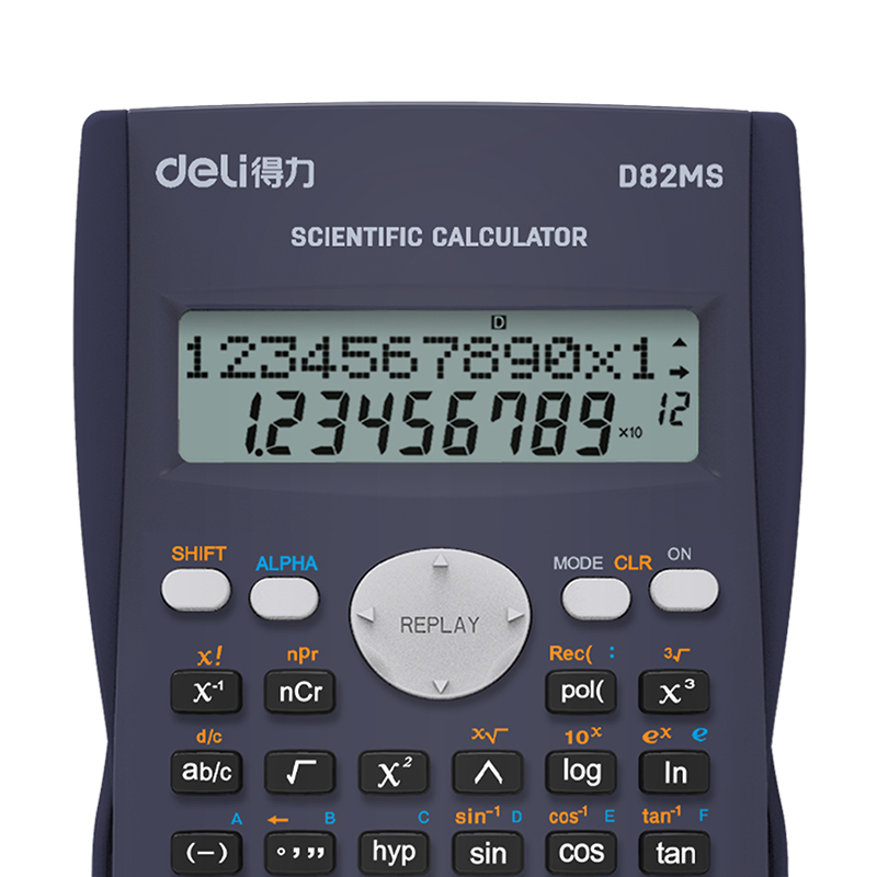 deli ED82MS Scientific Calculator, 240F-two line display-10+2 digits, Dark Blue - Image 2