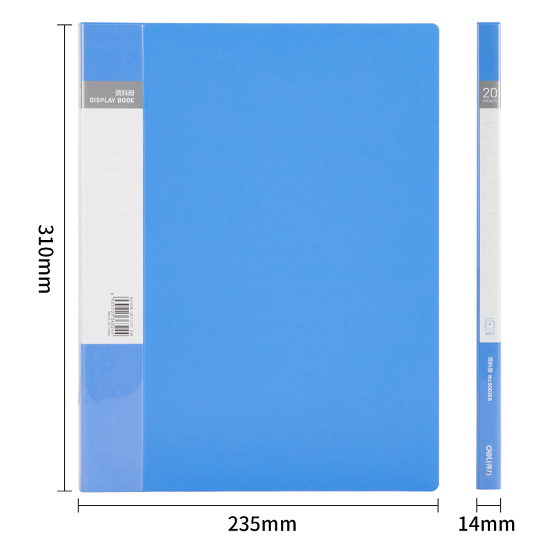 deli 5002 Display Book, A4-20P, Blue - Image 2
