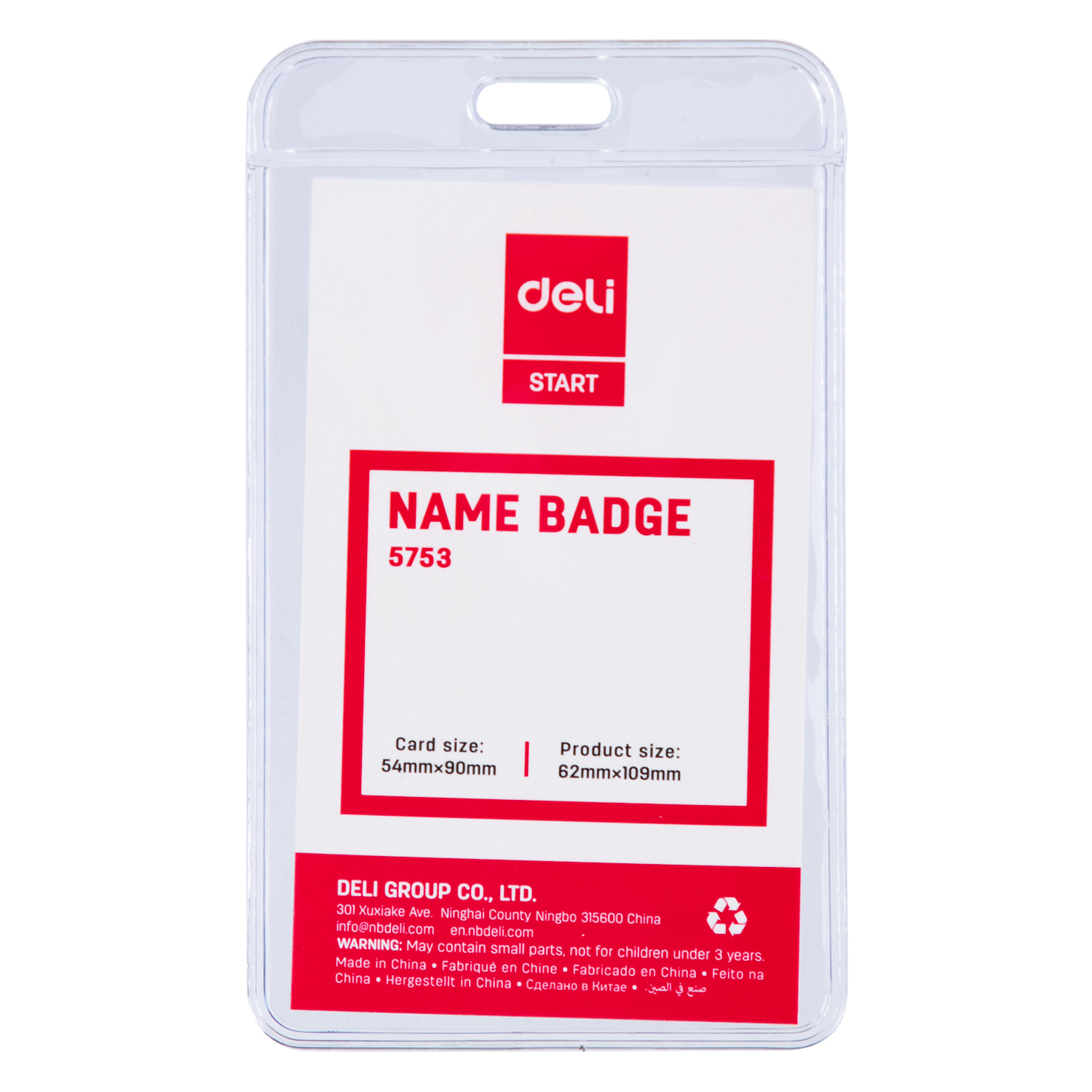 deli E5753 Name Badge & Clip, Inner core size: 54*90mm, Blue - Image 2