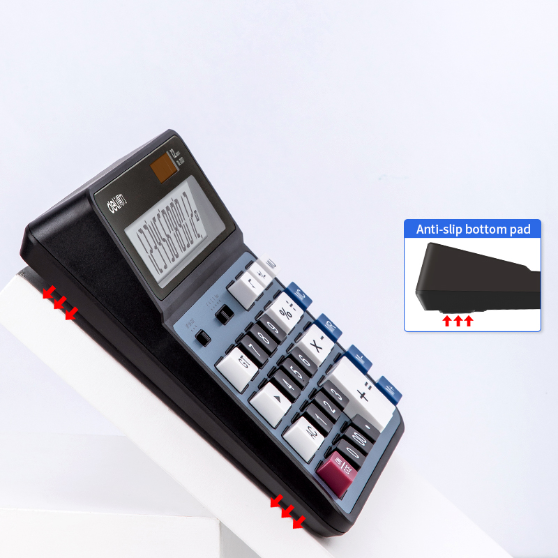 deli 2137 Desktop Calculator, Metal-12 digits, Blue - Image 3