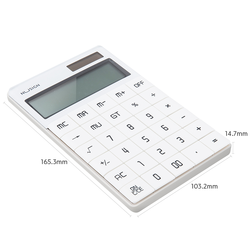 deli ENS041 Calculator, 165.3×103.2×14.7mm, 12 digits, White - Image 3
