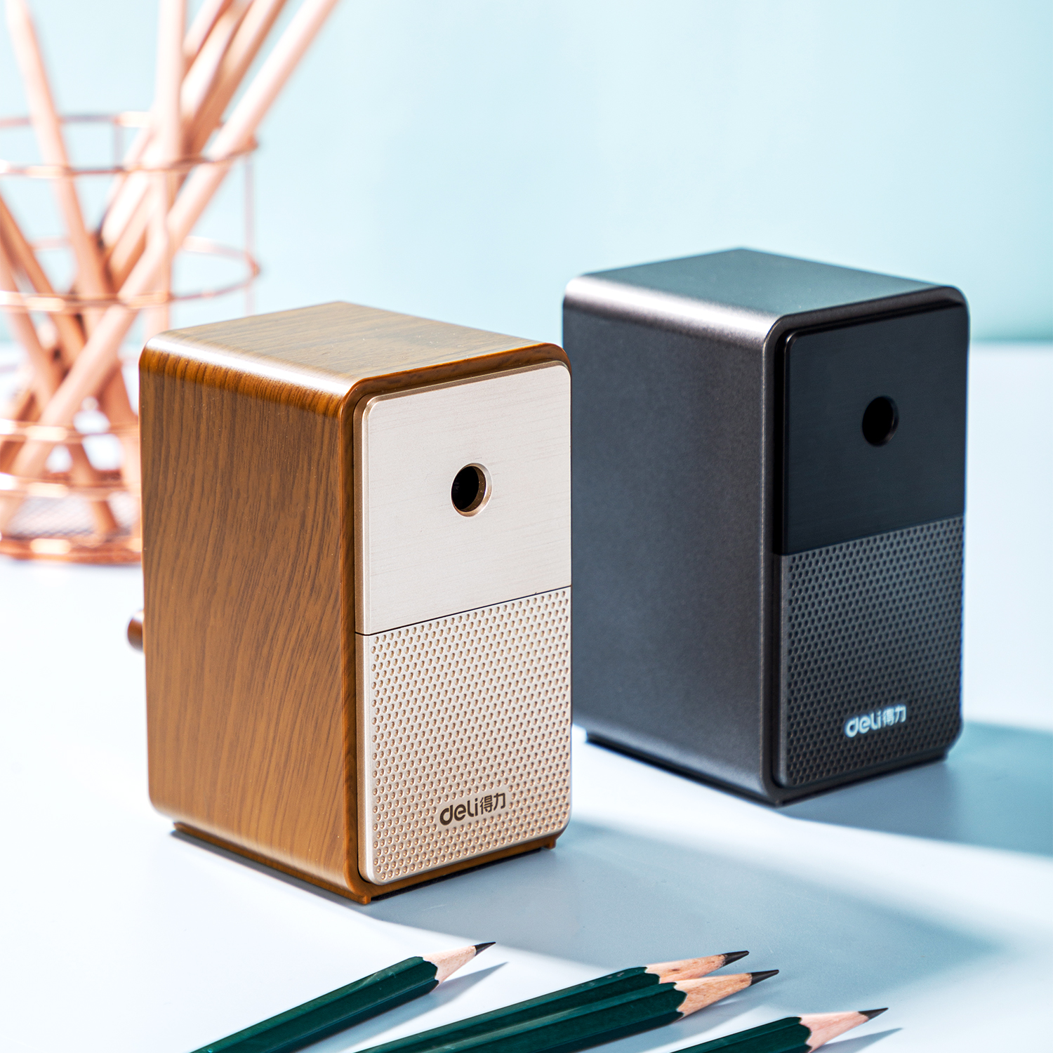 deli E71160 Rotary Pencil Sharpener, For graphite pencil φ6.9-8mm, Black - Image 3