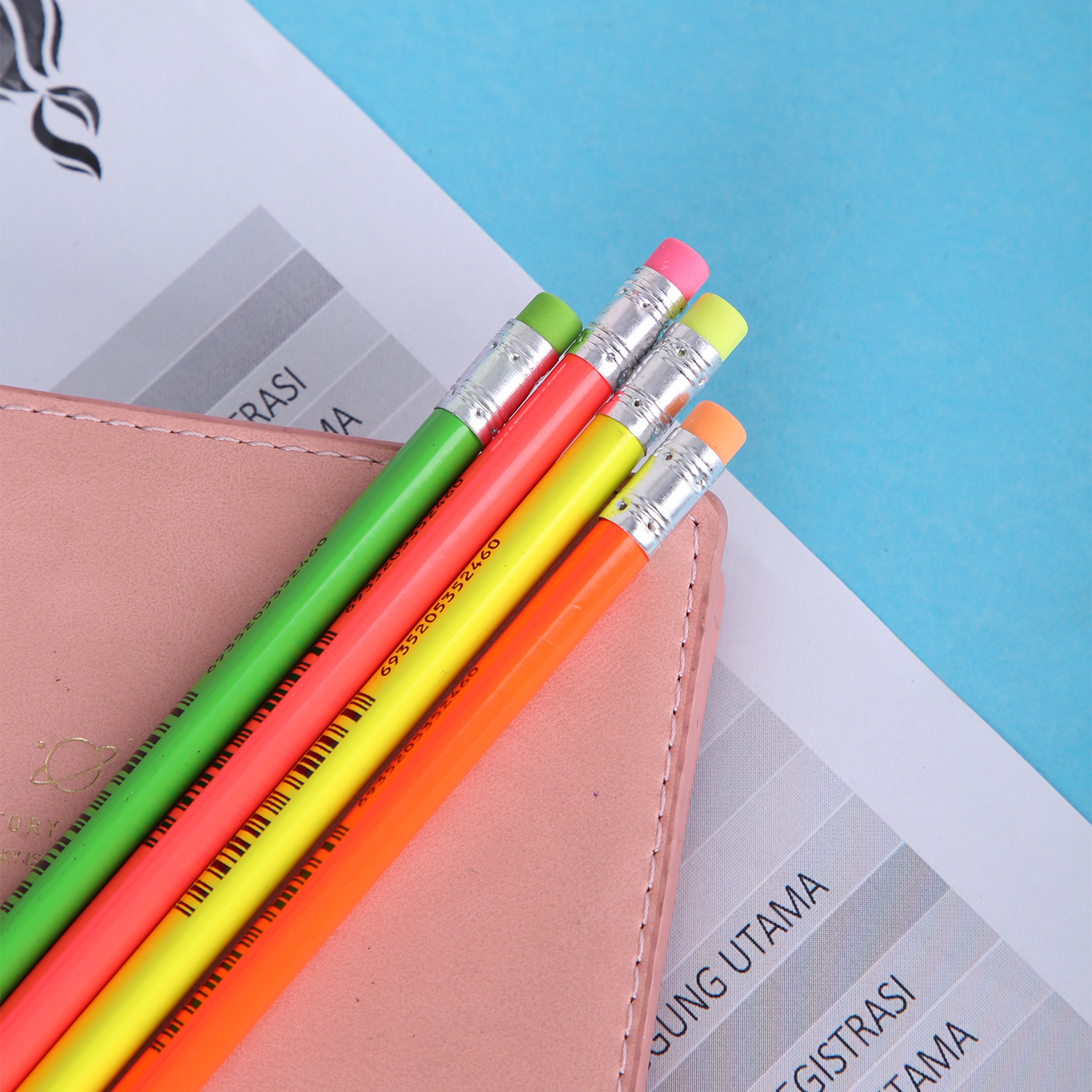deli EU51806 Graphite Pencil, 2B, Assorted Colors - Image 3