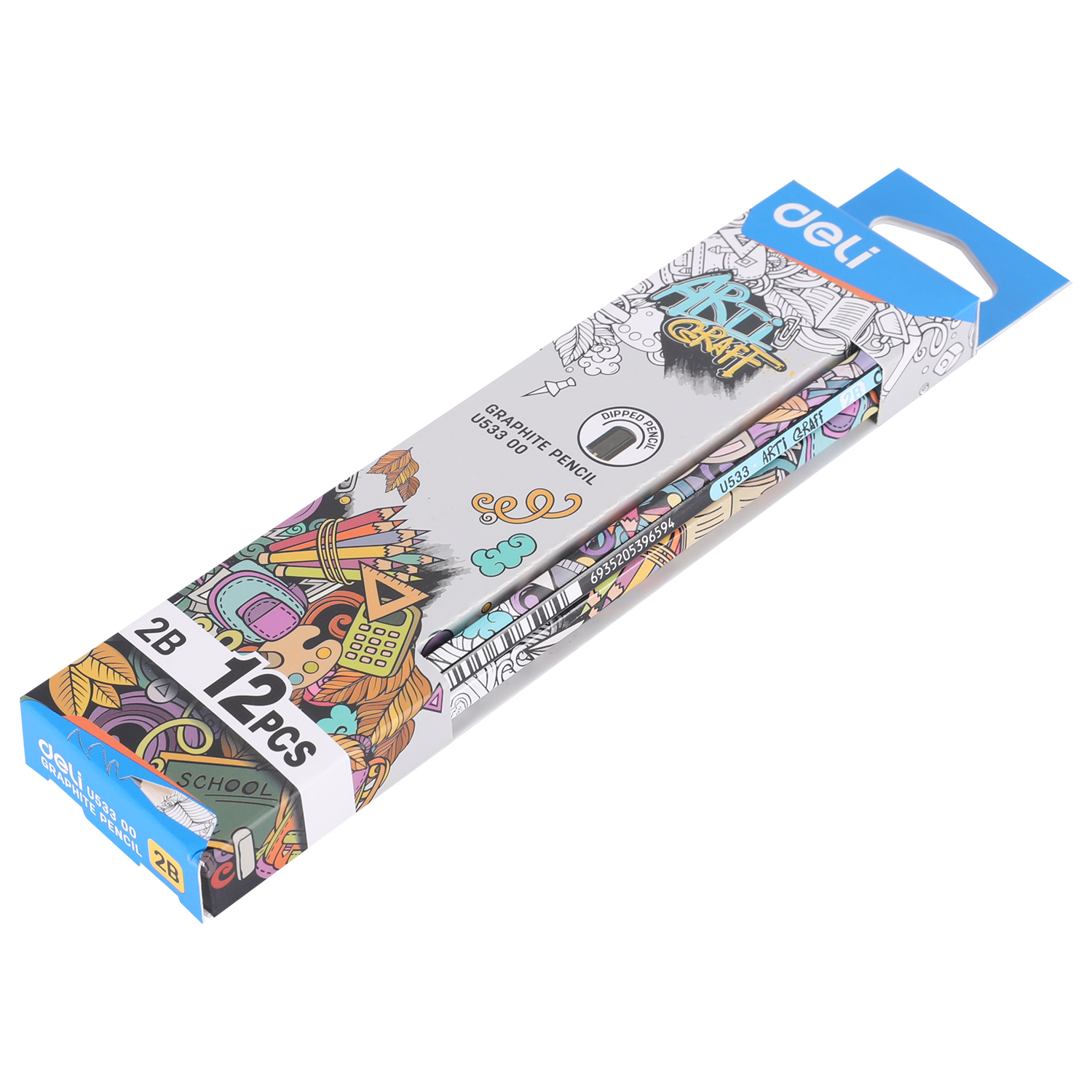 deli EU53300 Graphite Pencil, 2B, Assorted Colors - Image 3