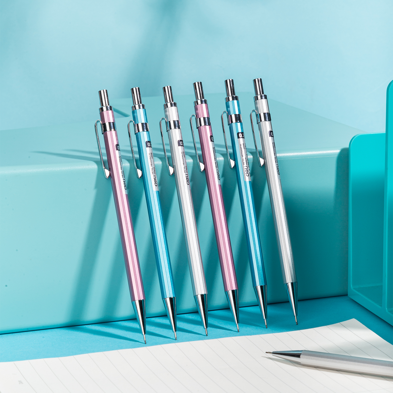 deli EU998 Mechanical Pencil, 0.7mm, Assorted Colors - Image 3