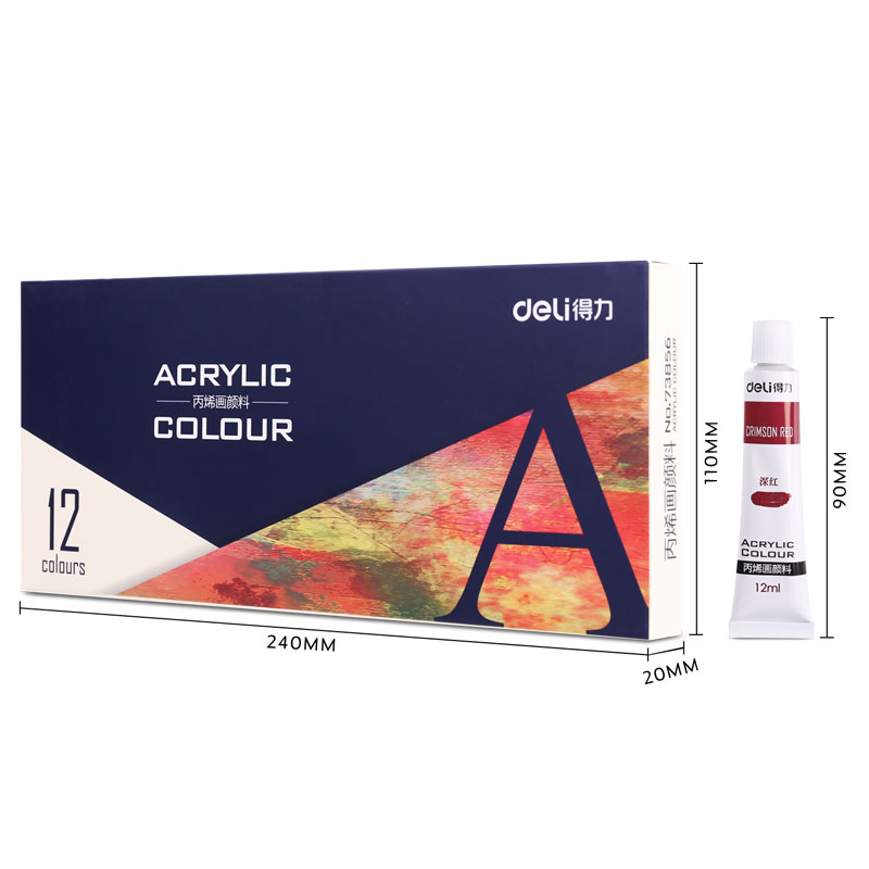 deli 73856 Acrylic Colors, 12 colors, Blue - Image 3