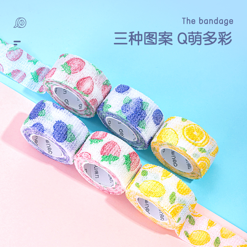deli 30603 Finger Tape, 2.5cm*4m, 2 rolls, Assorted Colors - Image 3