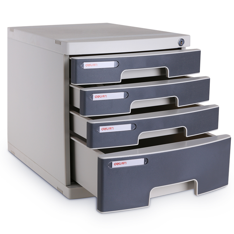 deli 8854 File Cabinet, 395x302x325mm, Light Grey - Image 3