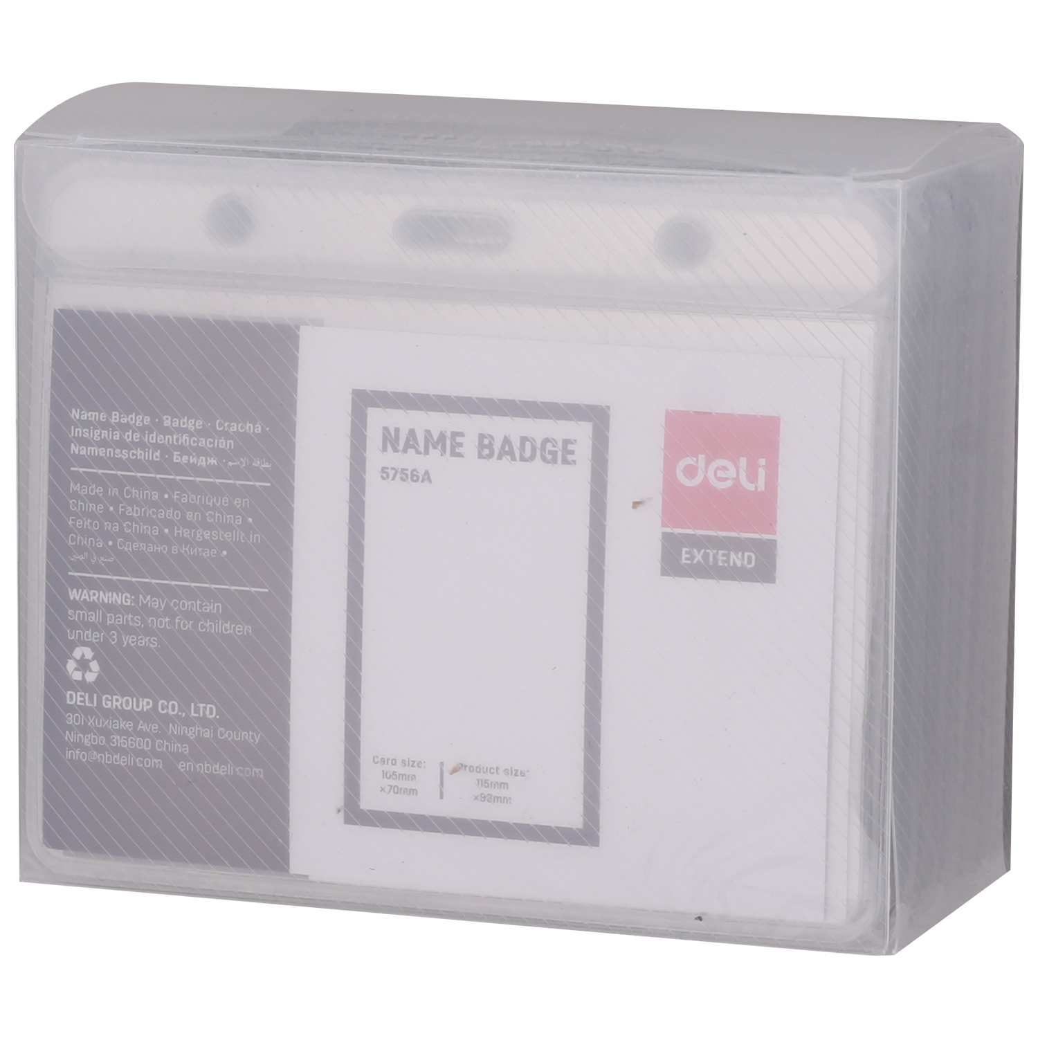 deli E5756A Name Badge, card size:70*105mm, Transparent - Image 3