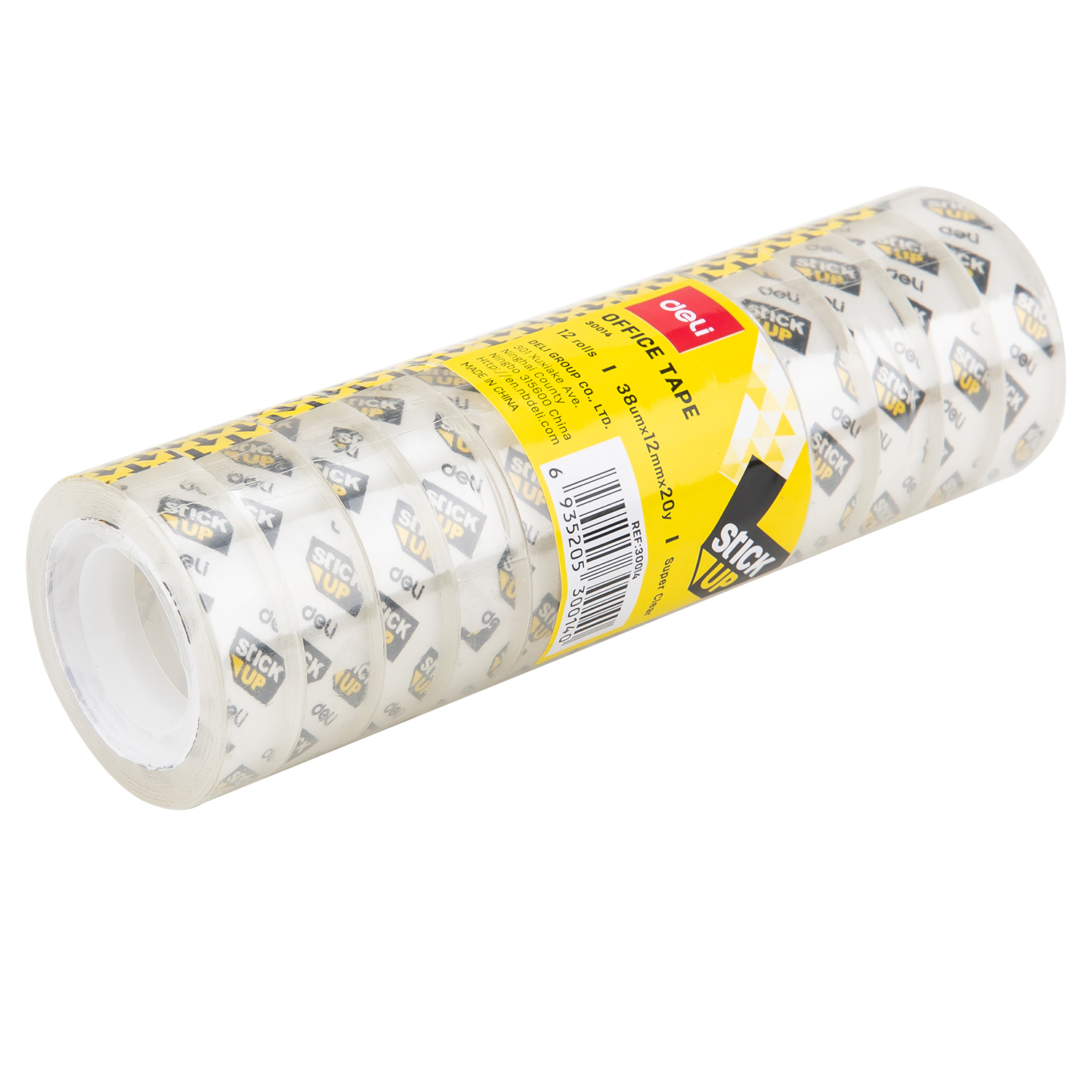 deli E30014 Stationery Tape, 12mm×20Y×38um(12rolls/tube), Transparent - Image 3