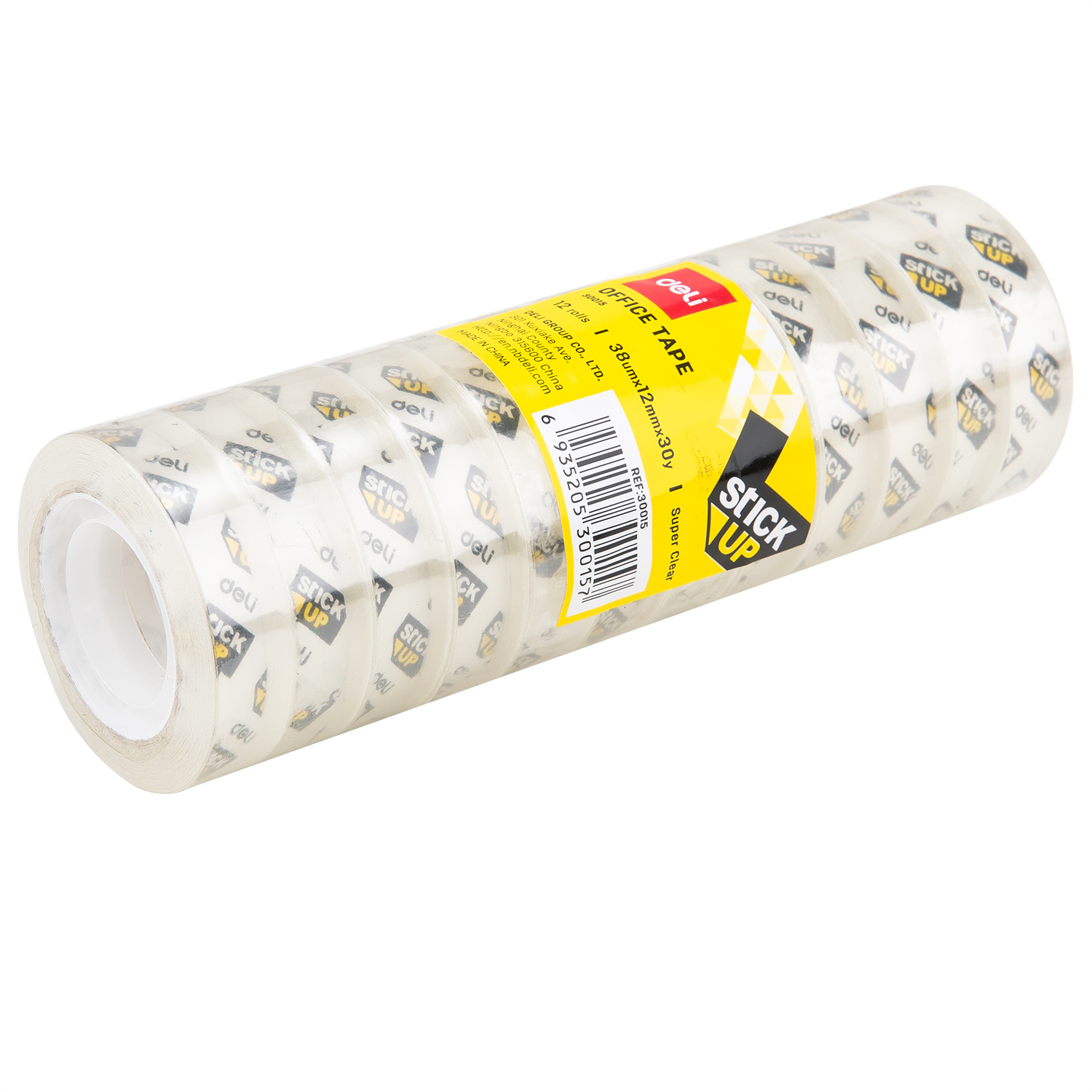 deli E30015 Stationery Tape, 12mm×30Y×38um(12rolls/tube), Transparent - Image 3