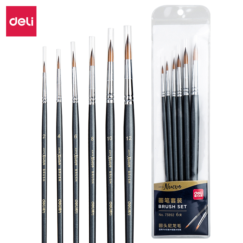 deli 73892 Brush Set, Round head nylon wool, Grey - Image 3
