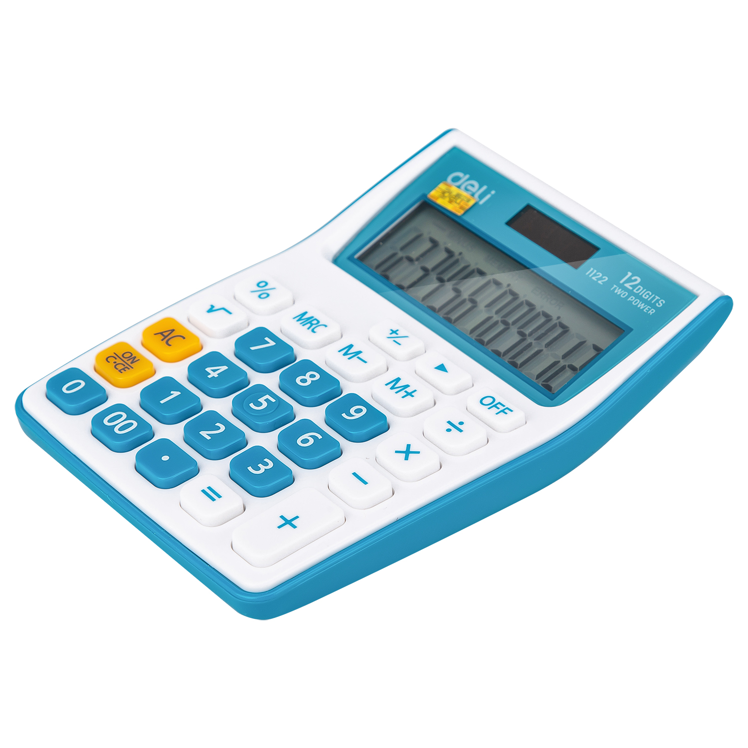 deli E1122 Portable Calculator, Plastic-12 digits, Blue - Image 3