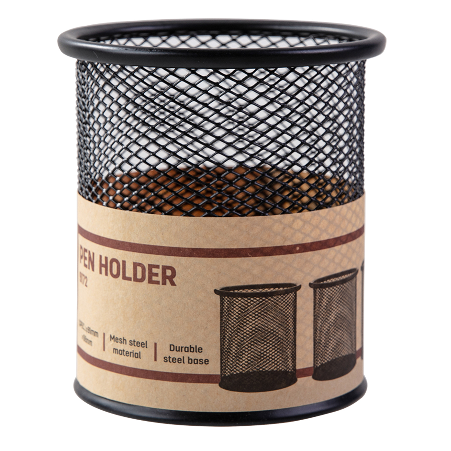 deli E9172 Pen Holder, φ91×98mm, Black - Image 3