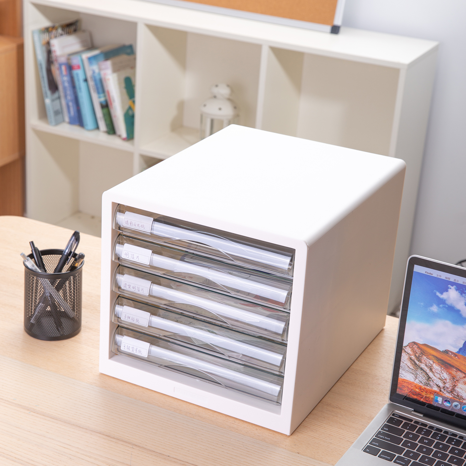 deli E9777 File Cabinet, 275×340×260mm, White - Image 3