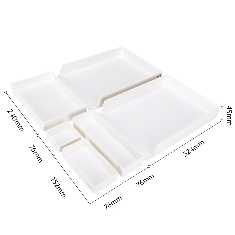 deli ENS001 Desk Organizer, 324×239×45mm, White - Image 3