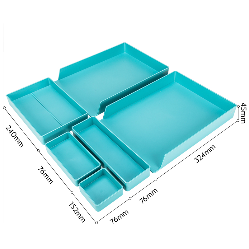 deli ENS001Desk Organizer, 324×239×45mm, Light Blue - Image 3