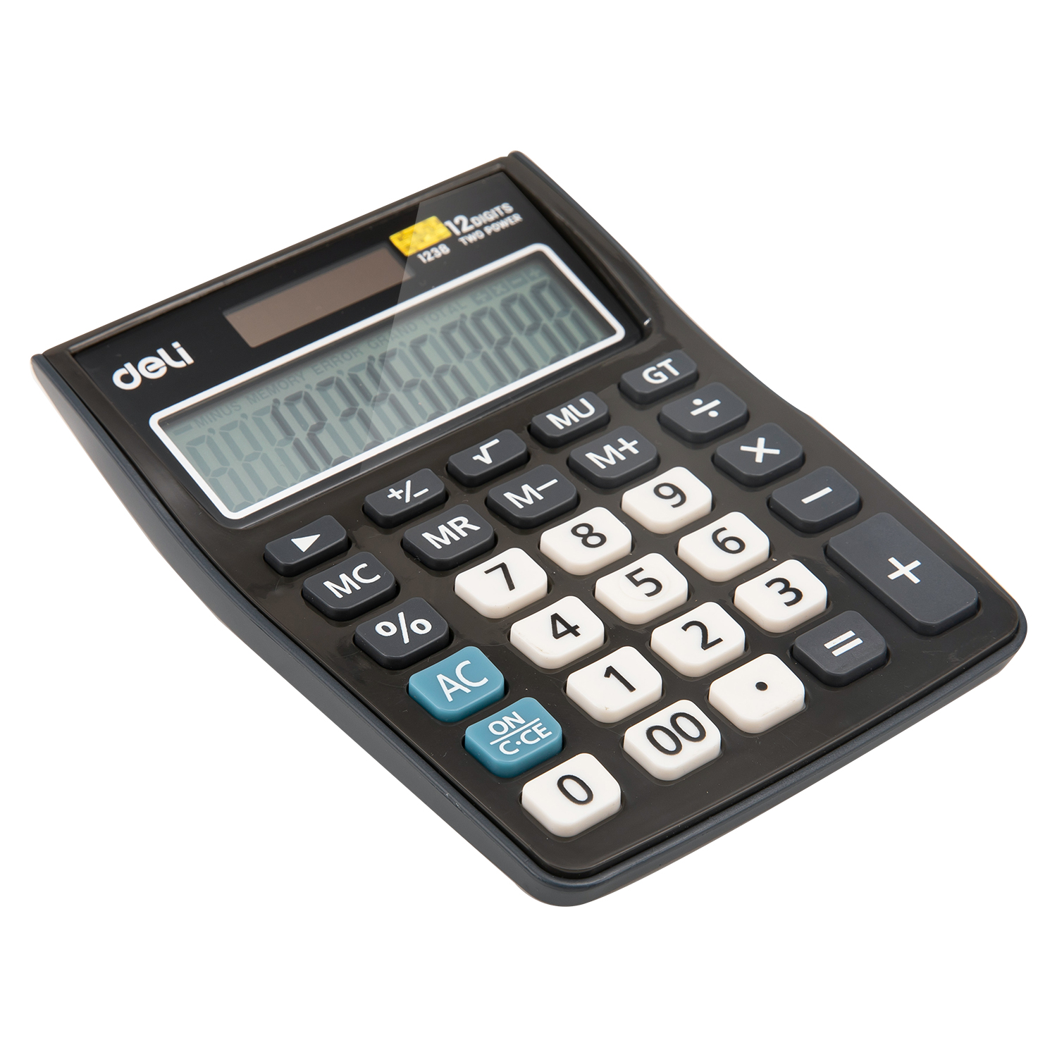 deli E1238 Desktop Calculator, Plastic-12 digits, Grey - Image 3