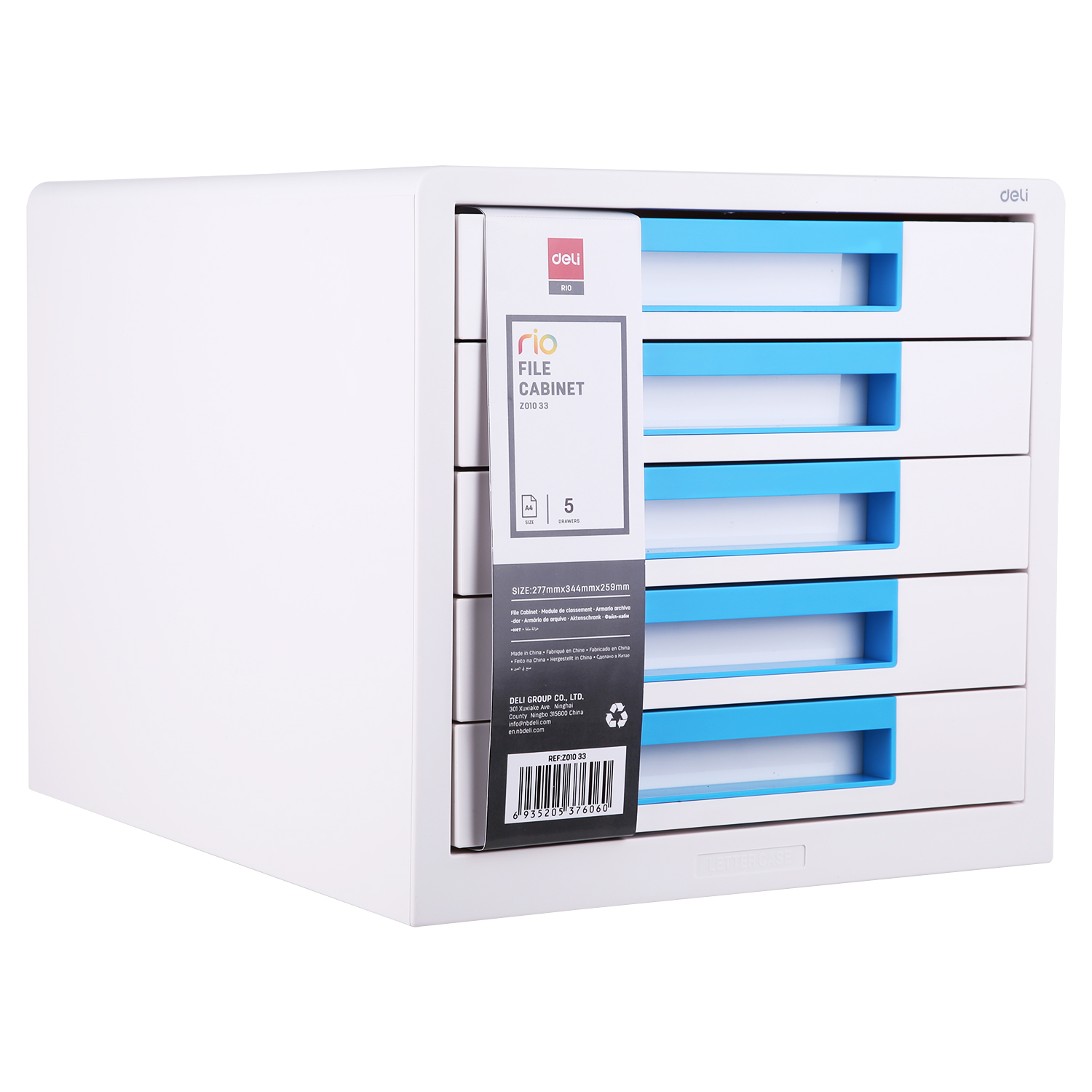 deli EZ01033 File Cabinet, 275*340*260mm, Blue - Image 3