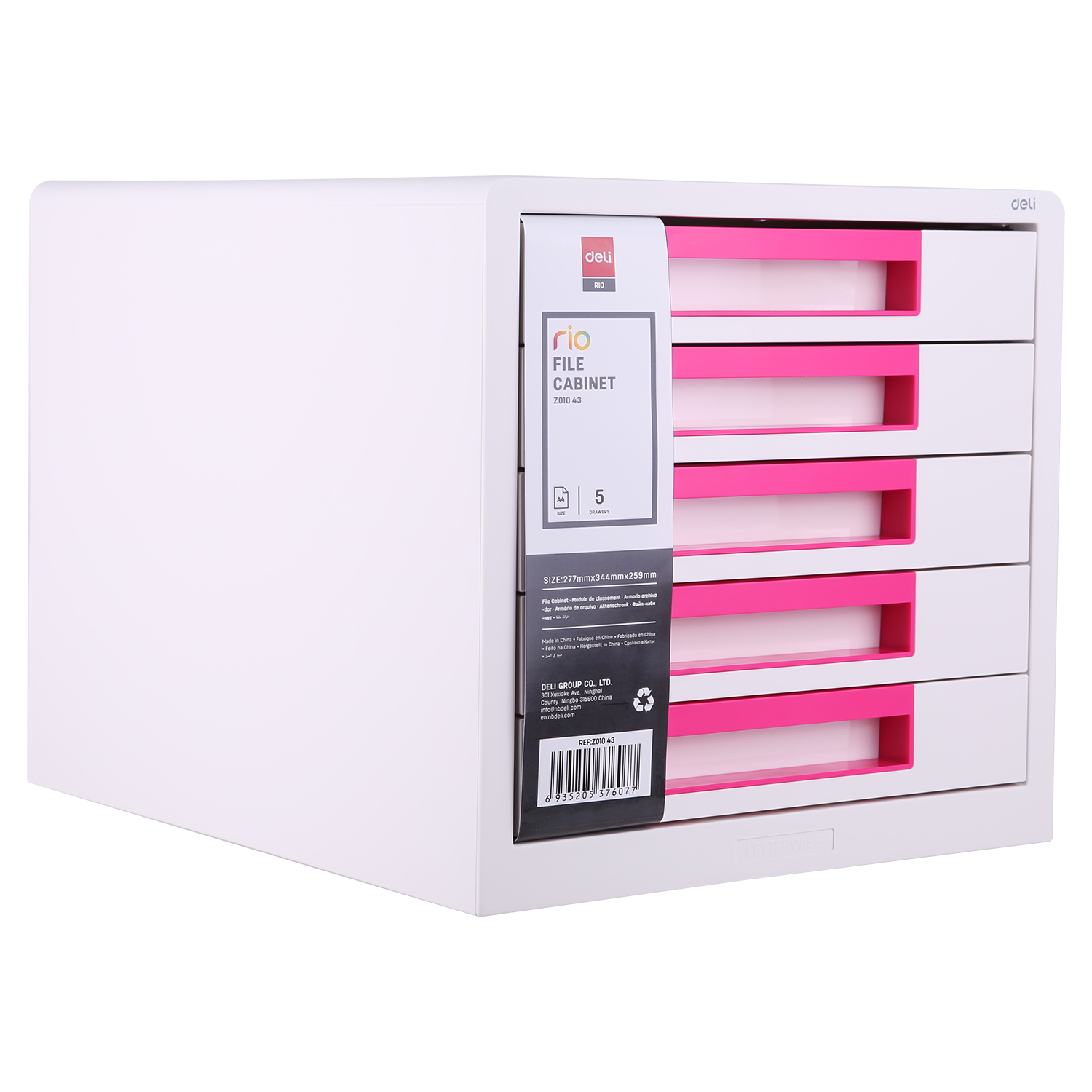 deli EZ01043 File Cabinet, 275*340*260mm, Red - Image 3