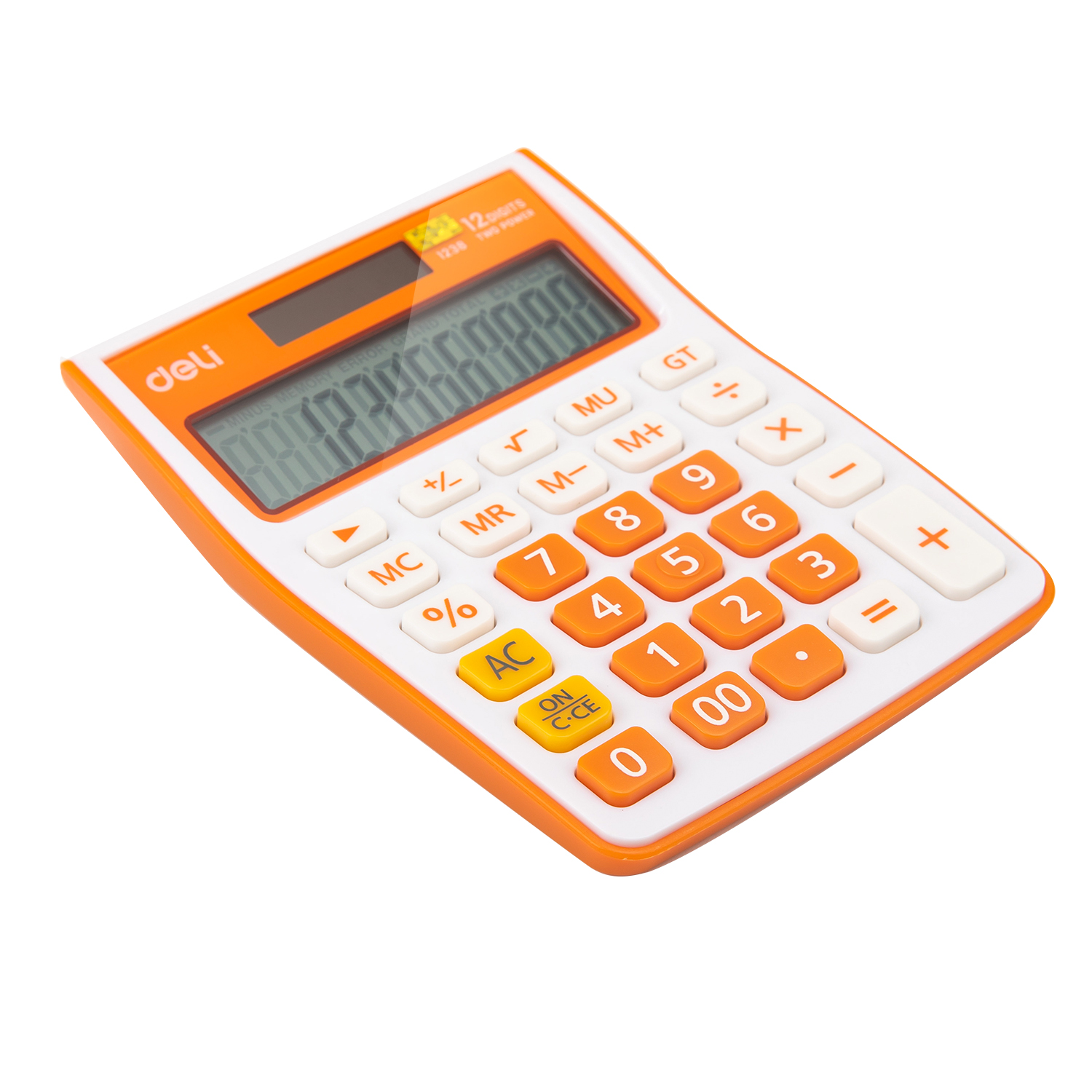 deli E1238 Desktop Calculator, Plastic-12 digits, Orange - Image 3