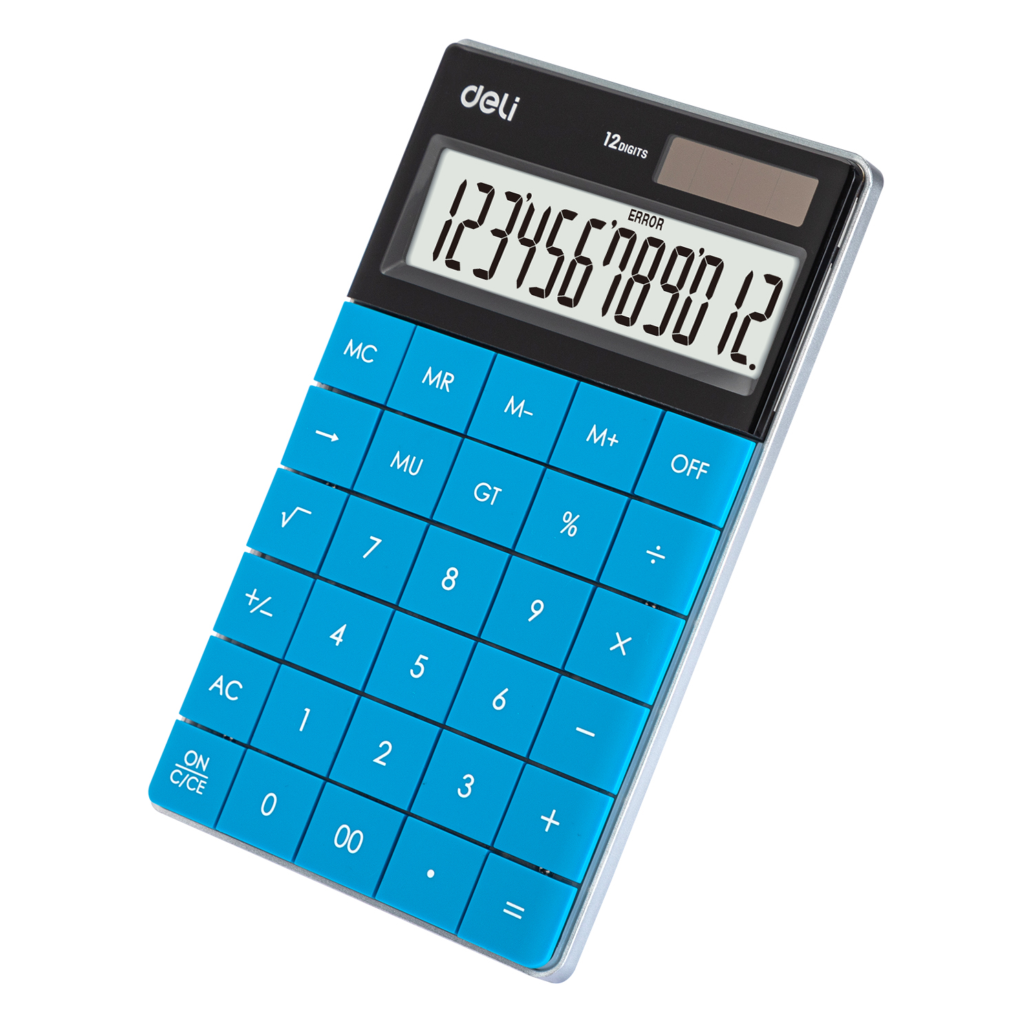 deli E1589 Desktop Calculator, Plastic-12 digits, Blue - Image 3