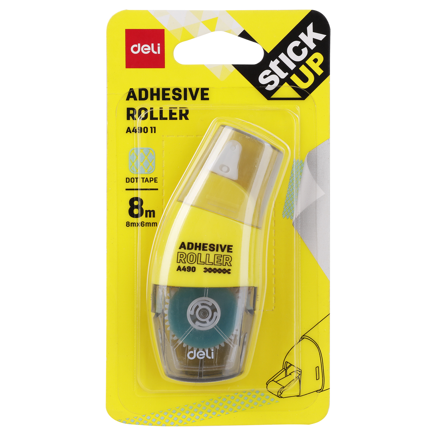 deli EA49011 Adhesive Roller, 8M*6mm, Black - Image 3
