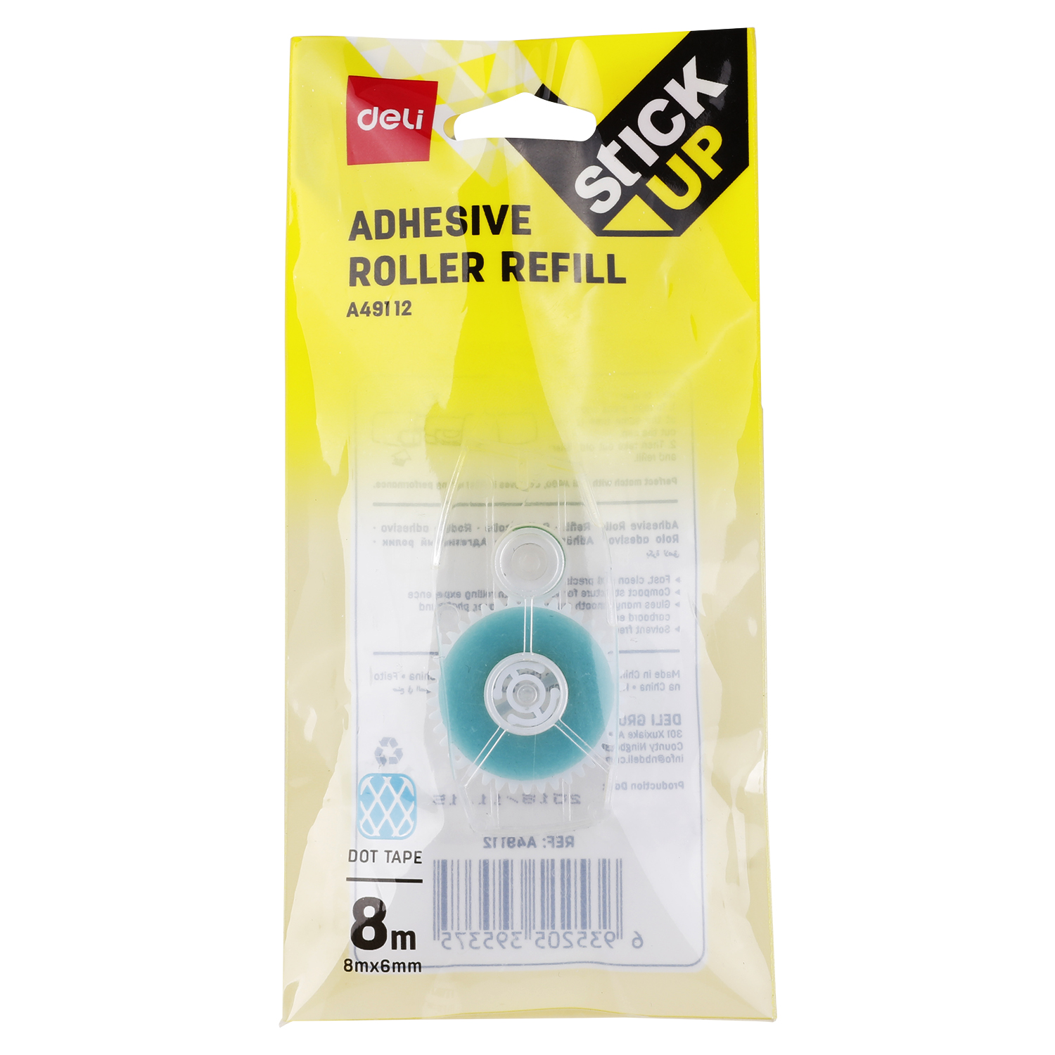 deli EA49112 Adhesive Roller, 8M*6mm, Transparent - Image 3