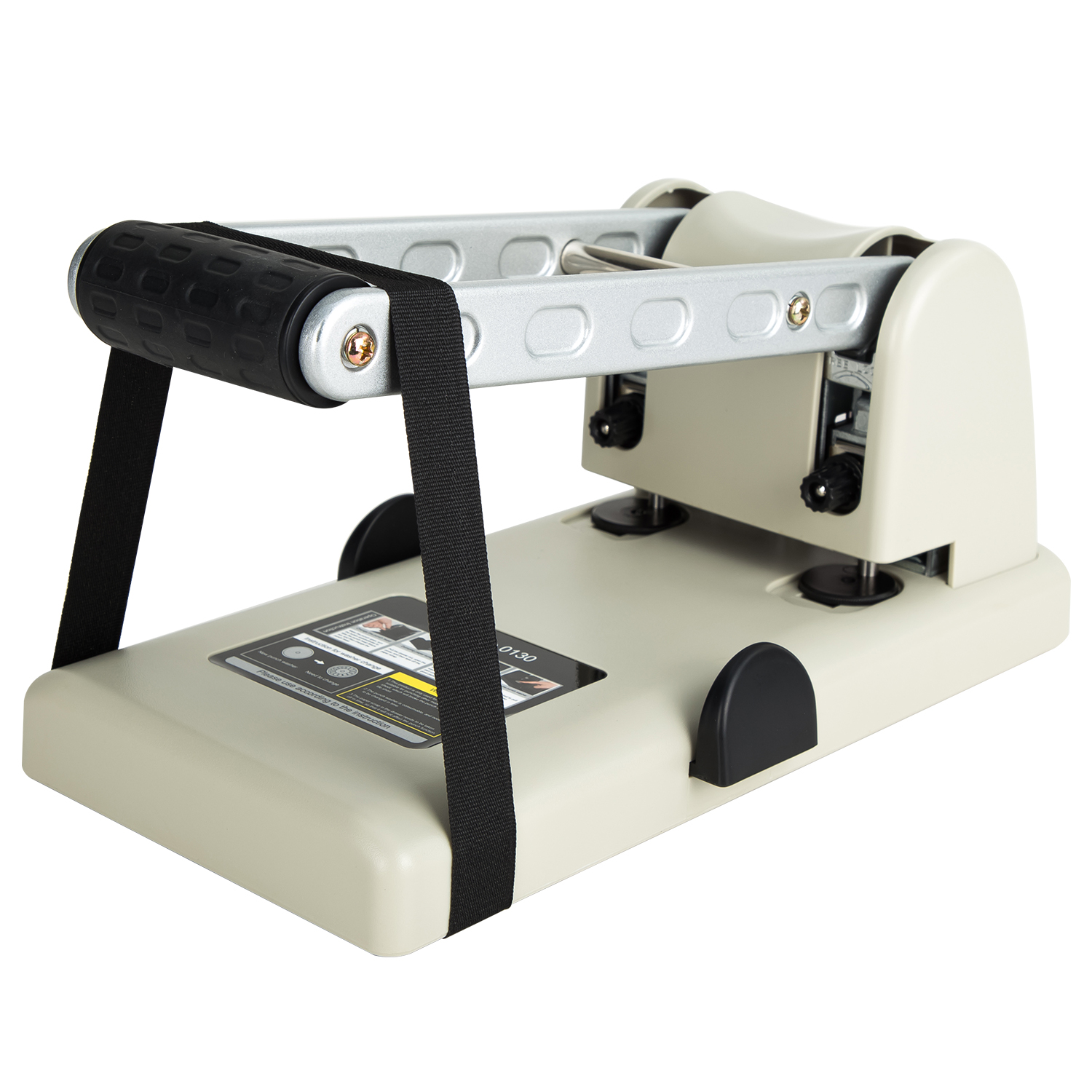 deli E0130 Heavy Duty Punch, 100 sheets,80mm,Φ6mm, White Ash - Image 3