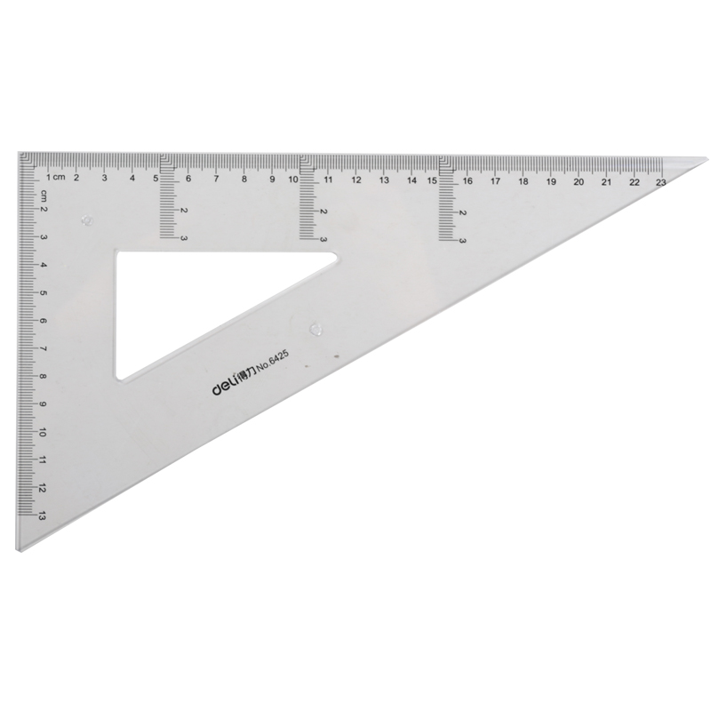 deli 6425 Set Square, 25CM, Transparent - Image 3