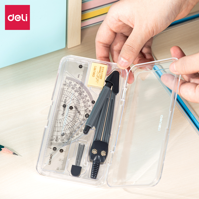 deli 79524 Drafting Set, 7 PCS set(Ruler:12cm), Assorted Colors - Image 2