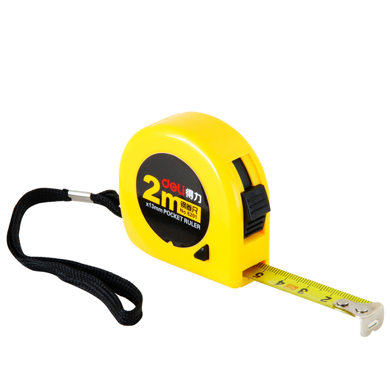 deli 8201 Steel Measure Tape, 2m, Yellow - Image 3