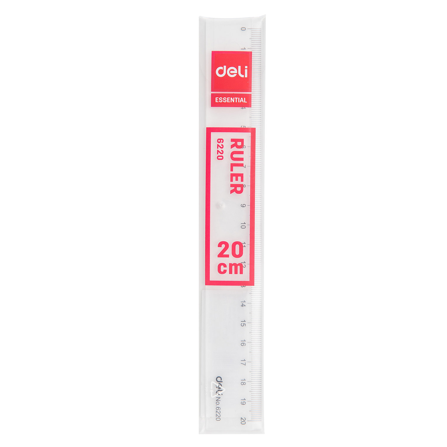 deli E6220 Ruler, 20cm, Transparent - Image 3