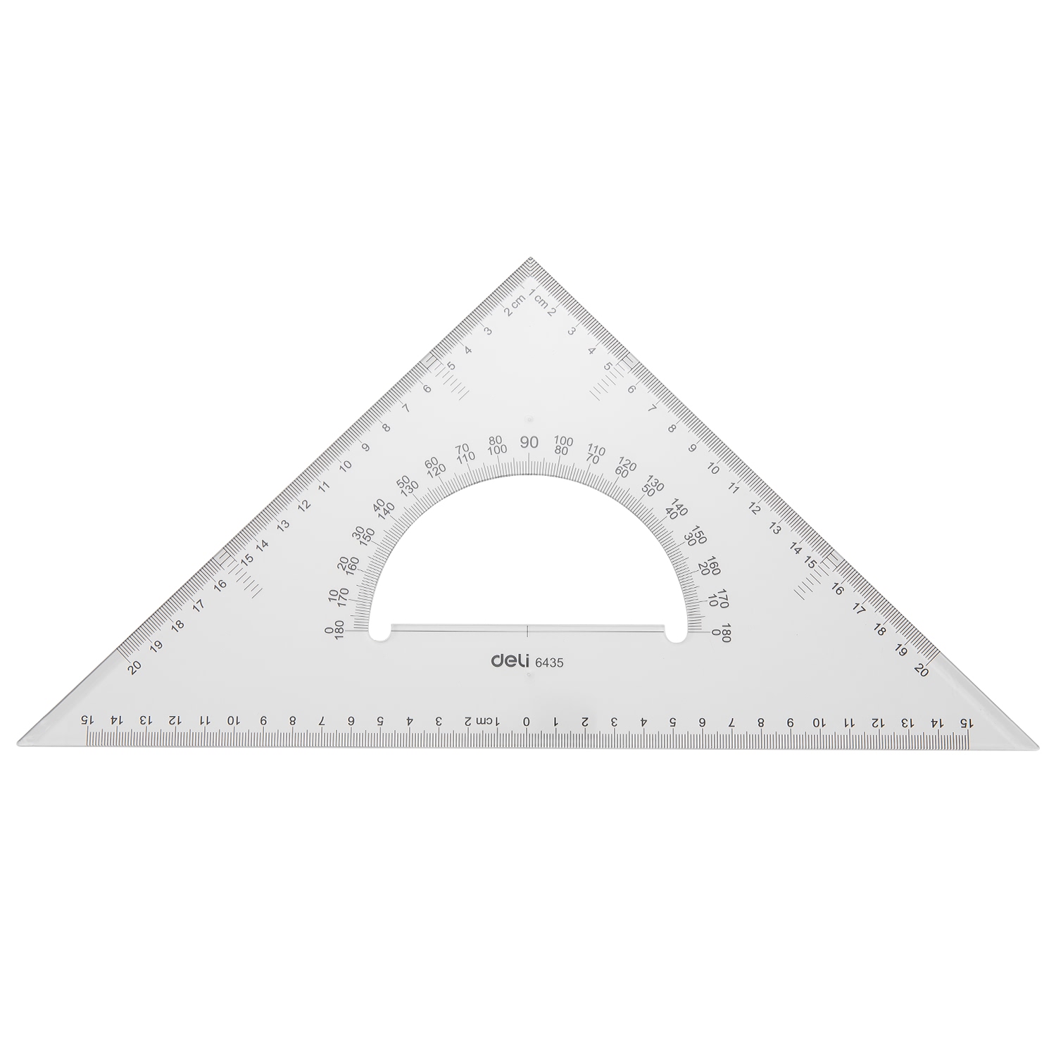 deli E6435 Set Square, 30cm & 33cm, Transparent - Image 3