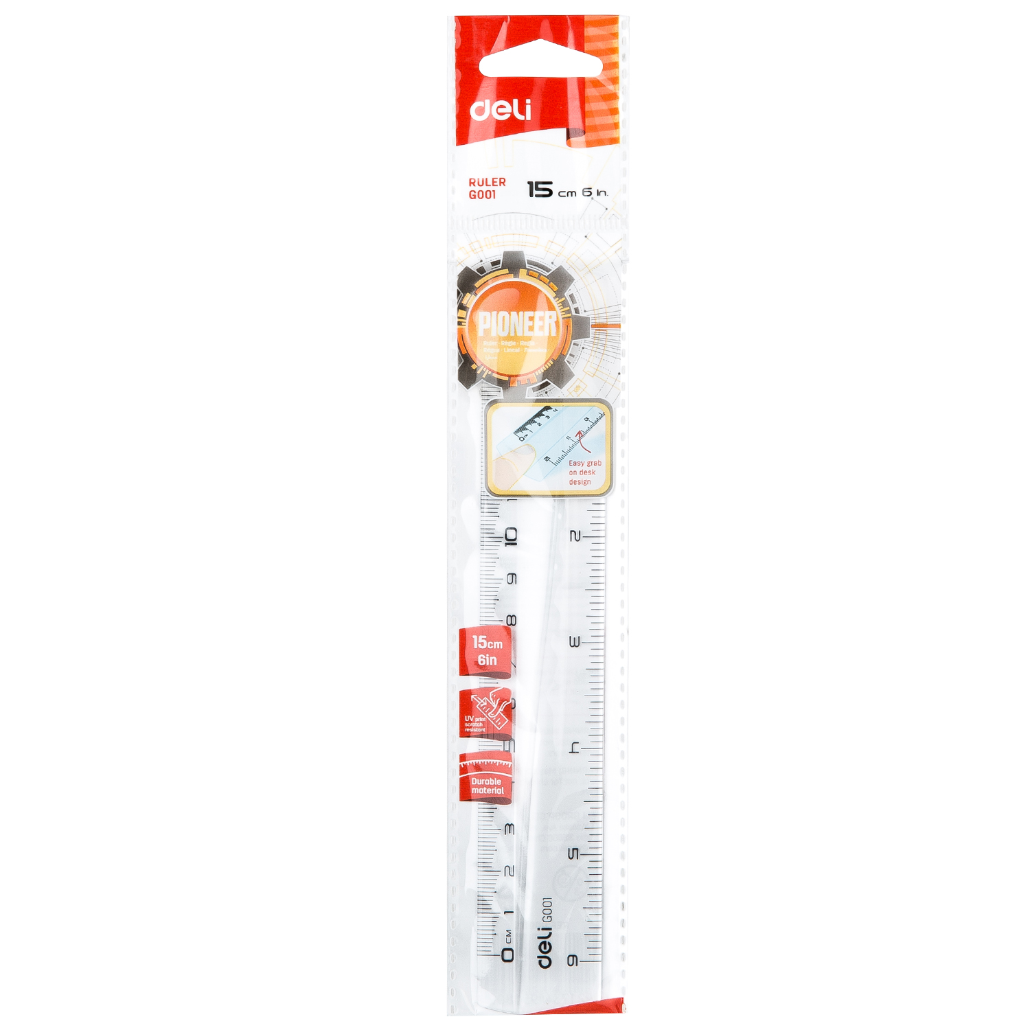 deli EG00112 Ruler, 15CM, Transparent - Image 3