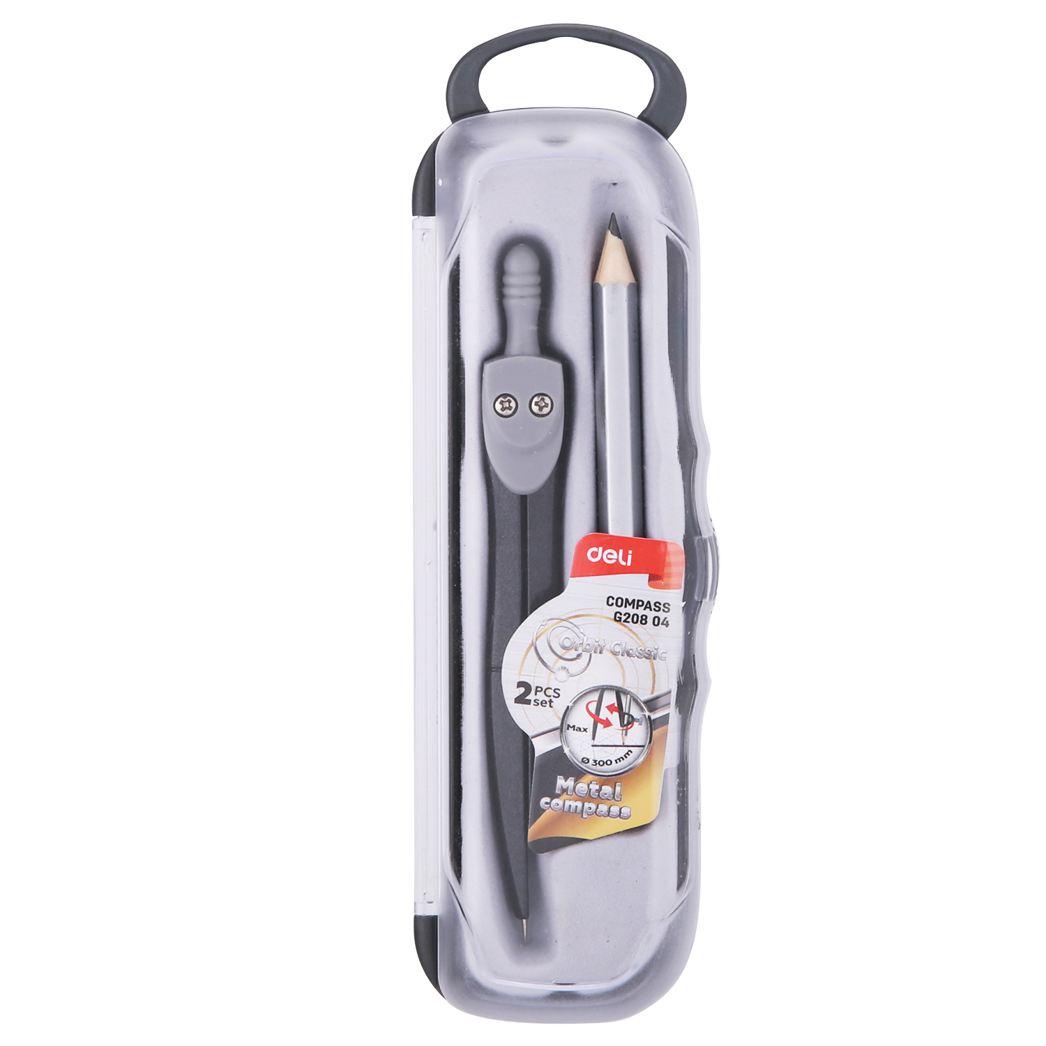 deli EG20804 Compass, Metal, with a pencil, Silver - Image 3